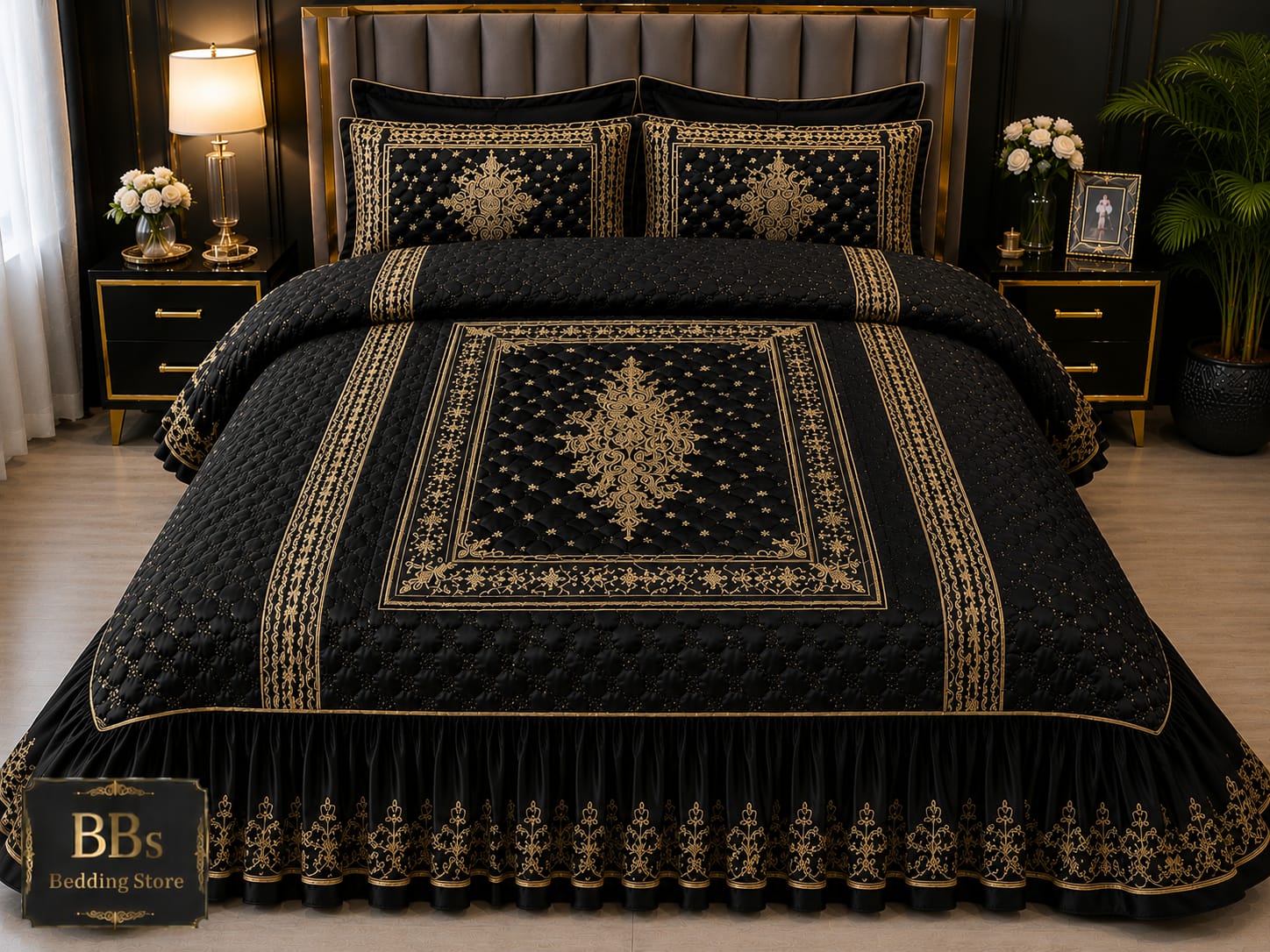 9 pcs bridal  bed set