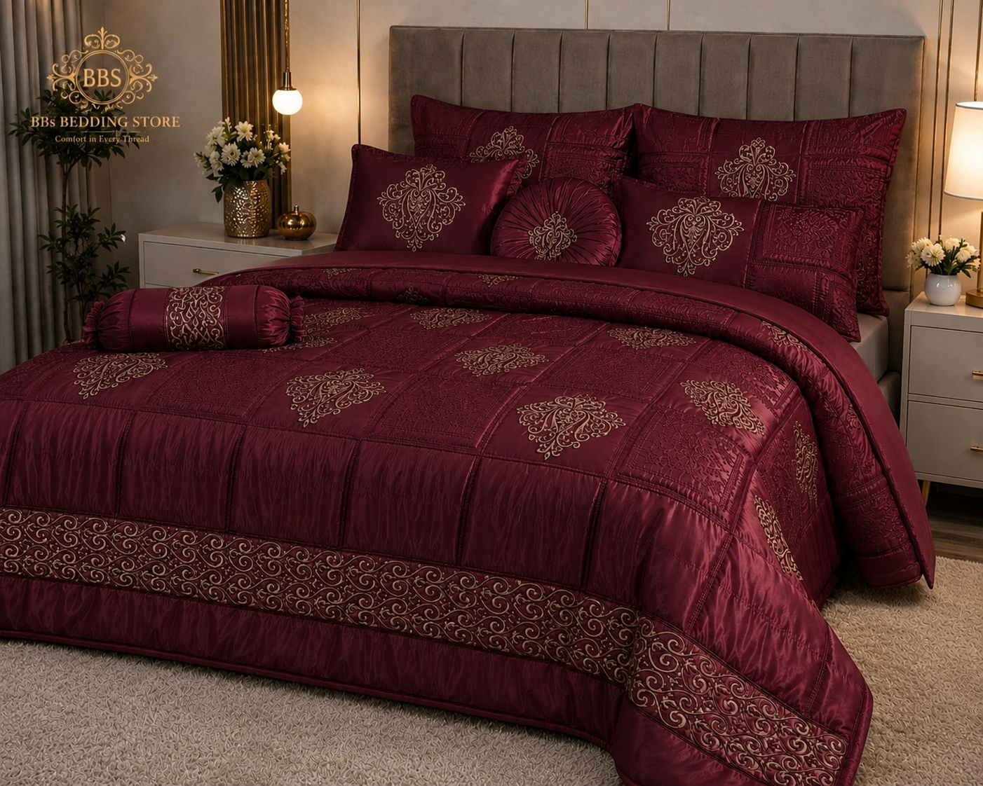 saton silk bridal set