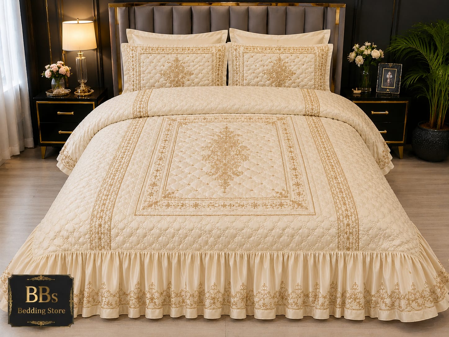 9 pcs bridal  bed set