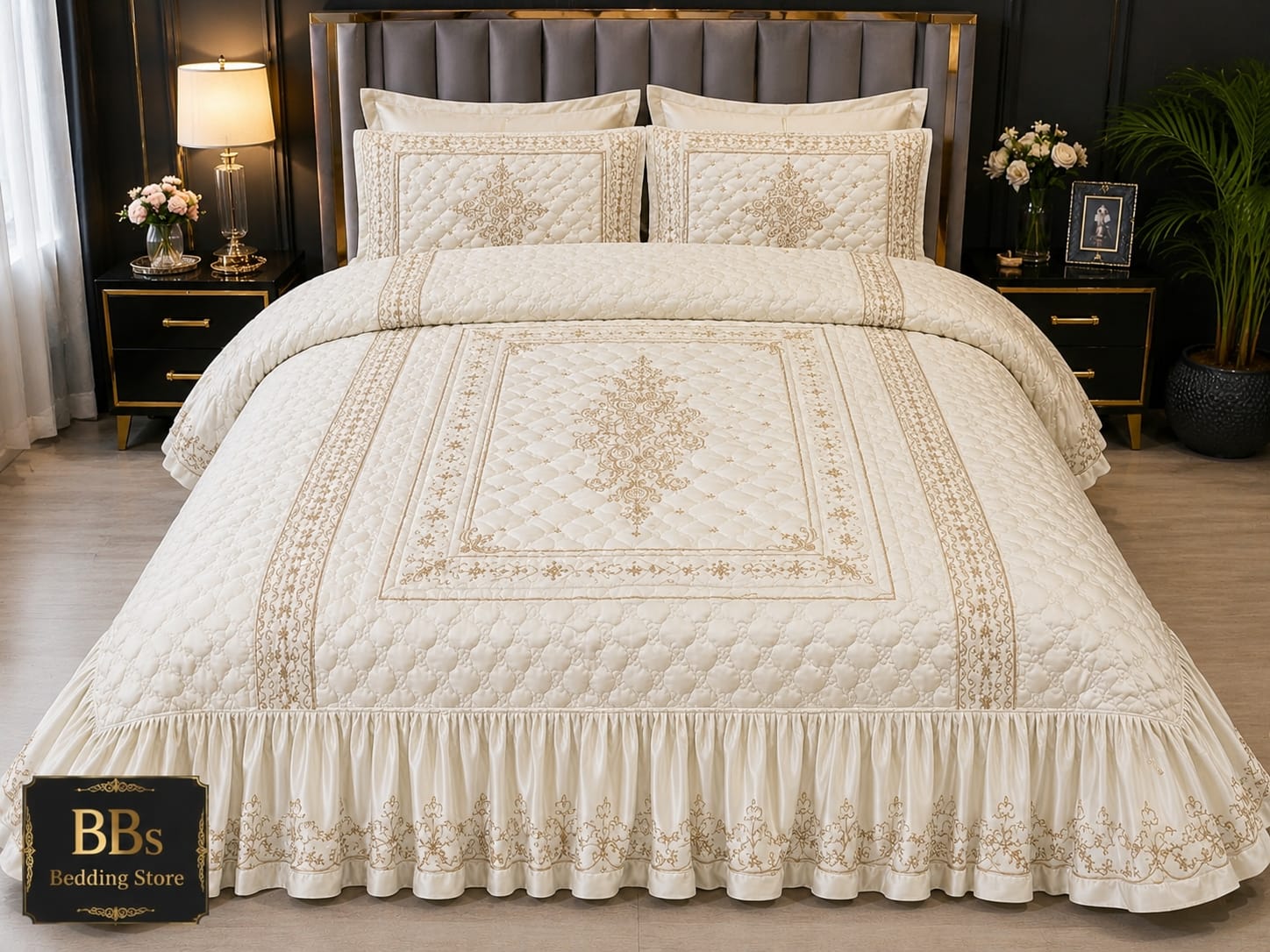 9 pcs bridal  bed set